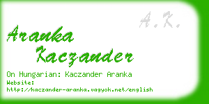 aranka kaczander business card